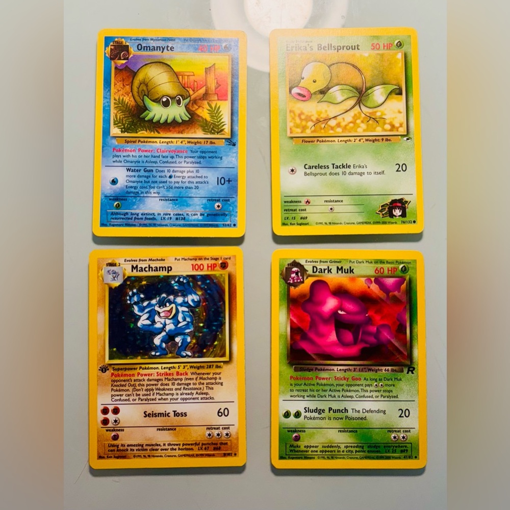 Original Pokémon cards from the 90s